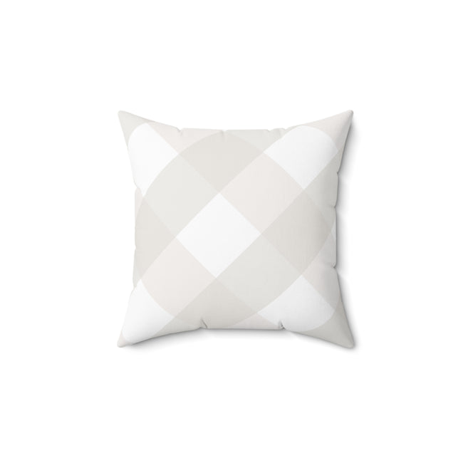 Gingham Cream And White Check Spun Polyester Square Pillow in 4 Sizes, Home Decor, Throw Pillow