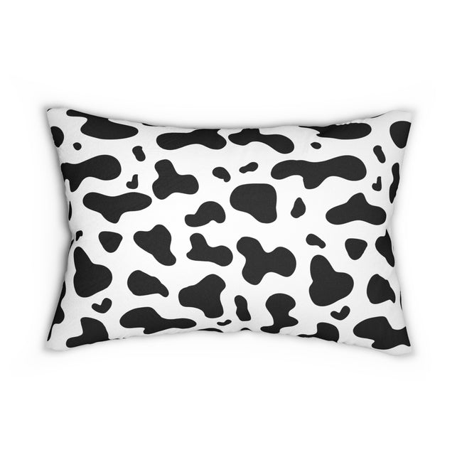 Black And White Cow Print Spun Polyester Lumbar Pillow 20 x 14, Home Decor, Throw Pillow