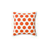 Tangerine And White Polka Dot Reverse Pattern Spun Polyester Square Pillow in 4 Sizes, Home Decor, Throw Pillow