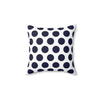 Navy And White Polka Dot Reverse Pattern Spun Polyester Square Pillow in 4 Sizes, Home Decor, Throw Pillow