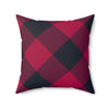 Buffalo Check Red And Black Spun Polyester Square Pillow in 4 Sizes, Home Decor, Throw Pillow