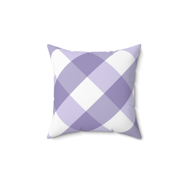 Gingham Lavender And White Check Spun Polyester Square Pillow in 4 Sizes, Home Decor, Throw Pillow
