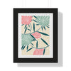 Soft Green and Pink Trendy Matisse Style Floral Print Framed Vertical Poster 11 x14