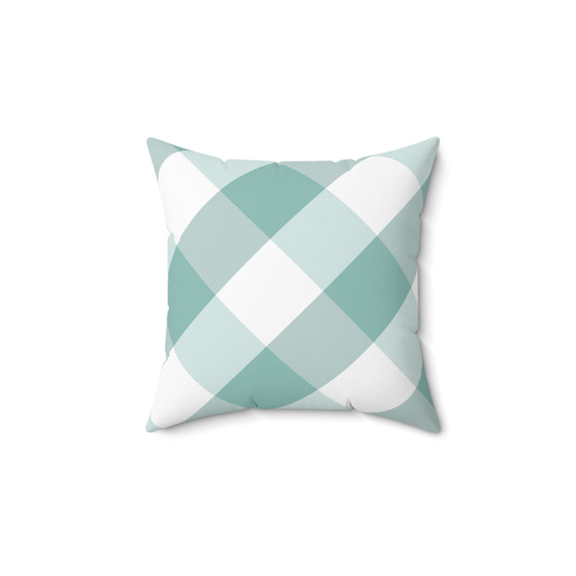 Gingham Green And White Check Spun Polyester Square Pillow in 4 Sizes, Home Decor, Throw Pillow