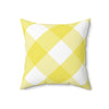 Gingham Yellow And White Check Spun Polyester Square Pillow in 4 Sizes, Home Decor, Throw Pillow