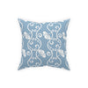 Curvy White Vine on Soft Blue Broadcloth Pillow 4 Sizes Square and 1 Lumbar Size, Home Decor, Pillows, Throw Pillow