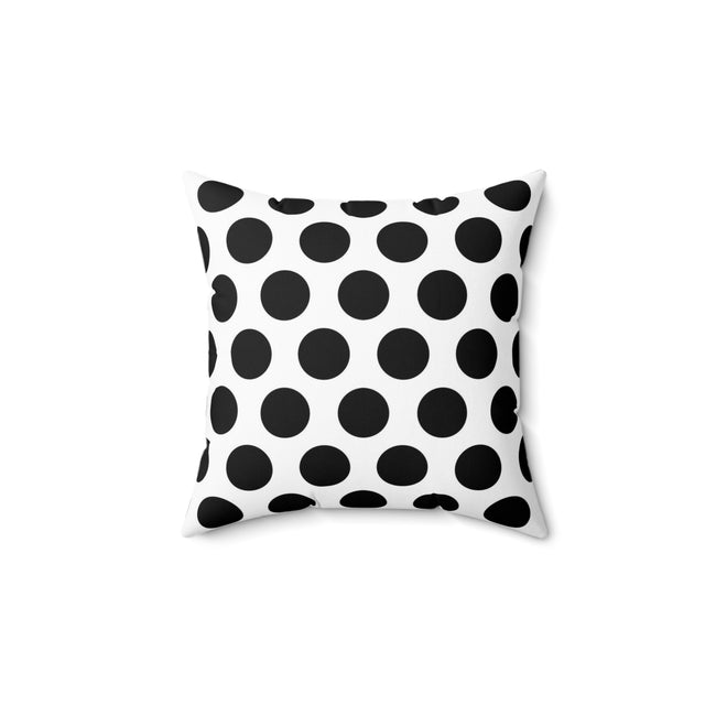 Black White Polka Dot Reverse Pattern Spun Polyester Square Pillow in 4 Sizes, Home Decor, Throw Pillow