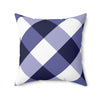 Gingham Blueberry And White Check Spun Polyester Square Pillow in 4 Sizes, Home Decor, Throw Pillow