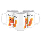 Ahh... Coffee First Wise Cat Large 15 oz Mug
