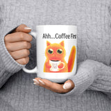 Ahh... Coffee First Wise Cat Large 15 oz Mug