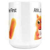 Ahh... Coffee First Wise Cat Large 15 oz Mug