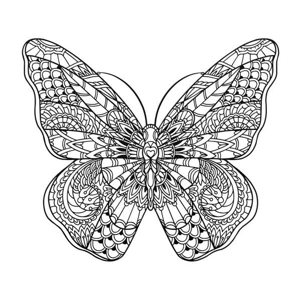 Beautiful Mandala Butterfly Metal Wall Art, 5 Colors, 6 Sizes