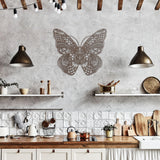 Beautiful Mandala Butterfly Metal Wall Art, 5 Colors, 6 Sizes