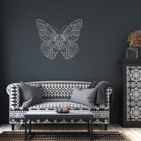 Beautiful Mandala Butterfly Metal Wall Art, 5 Colors, 6 Sizes