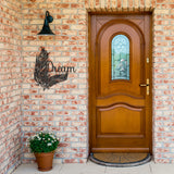 Dream Boho Feathers Sign Steel Powder Coated Sign 5 Colors