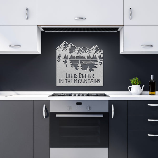 Life Is Better In The Mountains Custom Metal Sign Powder Coated Steel Sign 5 Colors