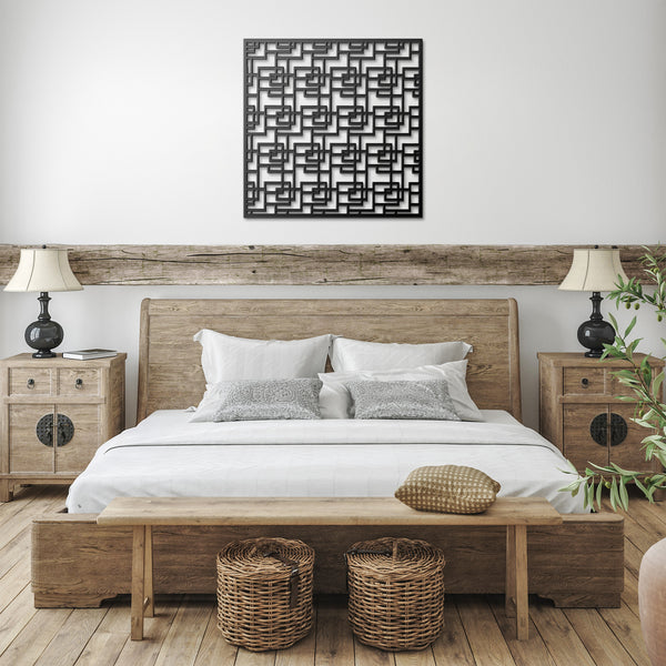 Rectangles and Squares Mid-Century Modern metal sign, multiple sizes and colors