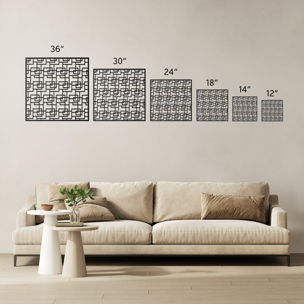 Rectangles and Squares Mid-Century Modern metal sign, multiple sizes and colors