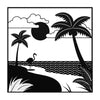 Tropical Beach With Flamingo Metal Sign Powder Coated Steel 5 Colors