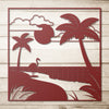 Tropical Beach With Flamingo Metal Sign Powder Coated Steel 5 Colors