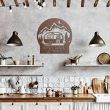 Vintage Trailer Home Is Where We Park It Custom Metal Sign Powder Coated Steel Sign 5 Colors