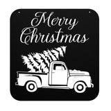 Vintage Truck With Christmas Tree Custom Metal Sign Powder Coated Steel Sign 5 Colors