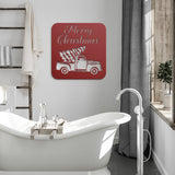 Vintage Truck With Christmas Tree Custom Metal Sign Powder Coated Steel Sign 5 Colors