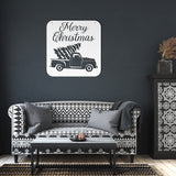 Vintage Truck With Christmas Tree Custom Metal Sign Powder Coated Steel Sign 5 Colors