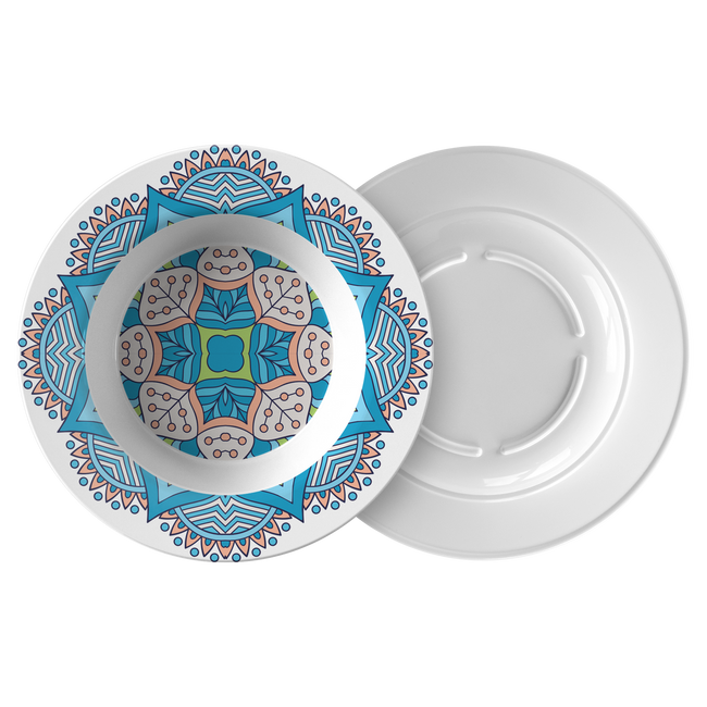 Adele Mandala Designer 8.5 Inch Bowl - Microwave, Dishwasher Safe - Mind Body Spirit