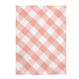 Pink Check Plaid Velveteen Plush Blanket Custom Blanket, Plush Throw Blanket for Home, Office, Dorm, Super Soft 3 Sizes,