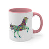 Boho Colorful Unicorn Ceramic Mug 11 oz with Color Glazed Interior in 5 Colors, Coffee Mugs, Tea Mug