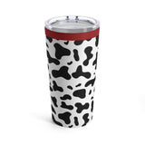 Cute Cow Print With Red Band Stainless Steel 20 oz. Vacuum Insulated Tumbler, Tight Sealed Clear Lid, Travel Sized