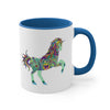 Boho Colorful Unicorn Ceramic Mug 11 oz with Color Glazed Interior in 5 Colors, Coffee Mugs, Tea Mug