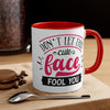 Don't Let This Cute Face Fool You Ceramic Coffee Mugs With Color Glazed Interior In 5 Colors