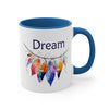 Dream Boho Feathers Ceramic Coffee Mugs With Color Glazed Interior In 5 Colors