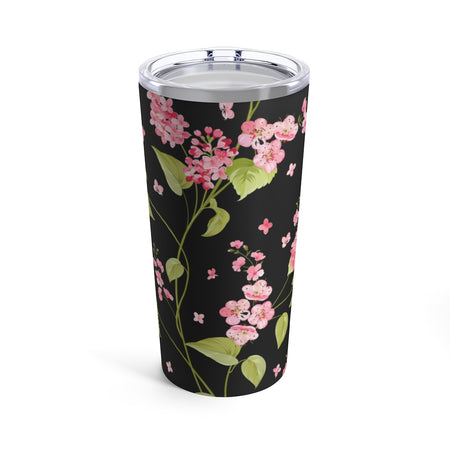Fresh Daisies On Black Stainless Steel 20 oz. Vacuum Insulated Tumbler, Tight Sealed Clear Lid, Travel Sized