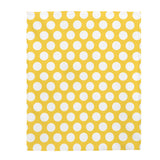 White Polka Dots On Yellow Velveteen Plush Blanket Custom Blanket, Plush Throw Blanket for Home, Office, Dorm, Super Soft 3 Sizes,