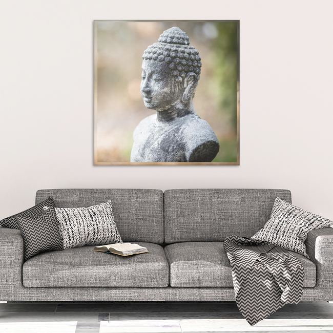 Weathered Buddha Canvas Wall Art - An Ancient Well Loved Image in 4 sizes - Mind Body Spirit