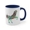 Boho Colorful Unicorn Ceramic Mug 11 oz with Color Glazed Interior in 5 Colors, Coffee Mugs, Tea Mug