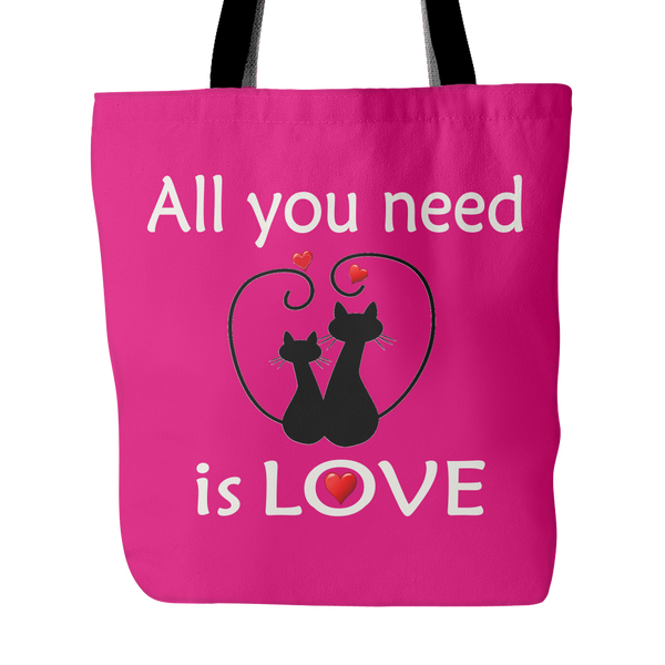 All You Need Is Love Tote Bag 18 x 18 – Hot Pink - Mind Body Spirit