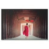 Monk With Red Umbrella - Wonderful Image With Pop of Color in 4 Sizes - Mind Body Spirit