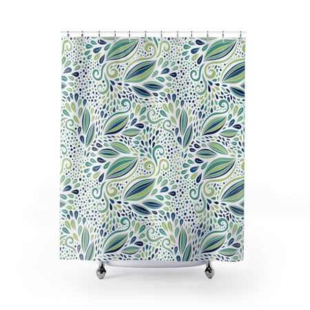 Lavender Flowers Border Fabric Shower Curtain, Custom Design Bathroom Decor 71 x 74, Home Decor