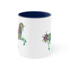 Boho Colorful Unicorn Ceramic Mug 11 oz with Color Glazed Interior in 5 Colors, Coffee Mugs, Tea Mug