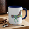 Boho Colorful Unicorn Ceramic Mug 11 oz with Color Glazed Interior in 5 Colors, Coffee Mugs, Tea Mug