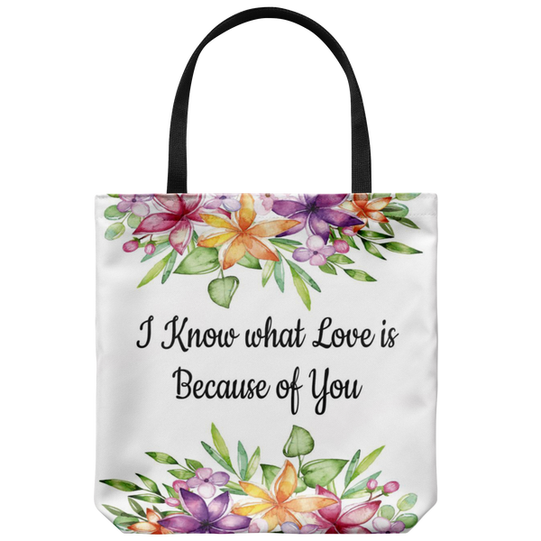I Know What Love Is...Custom Designed Tote Bag 18" x 18" - Mind Body Spirit