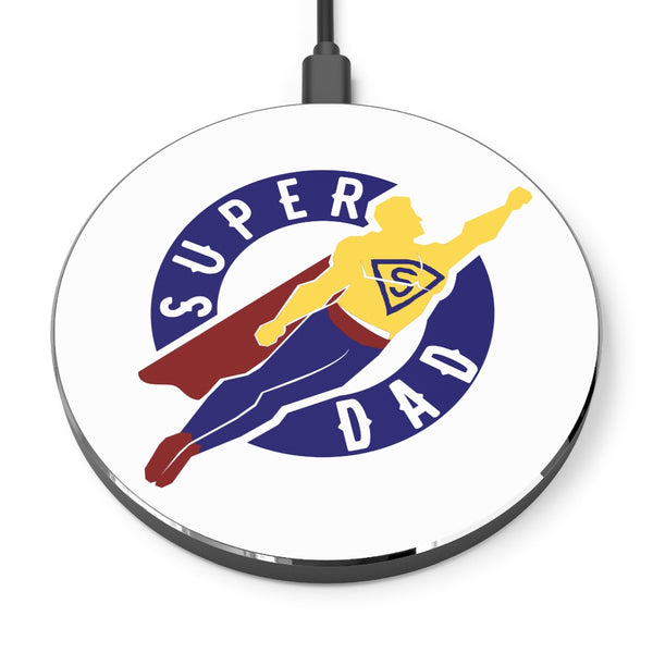 Super Dad Wireless Cell Phone Charger Pad, 10W Qi Fast Ultra Slim Custom Designed iPhone, Samsung, Cell Phones