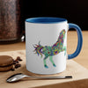 Boho Colorful Unicorn Ceramic Mug 11 oz with Color Glazed Interior in 5 Colors, Coffee Mugs, Tea Mug