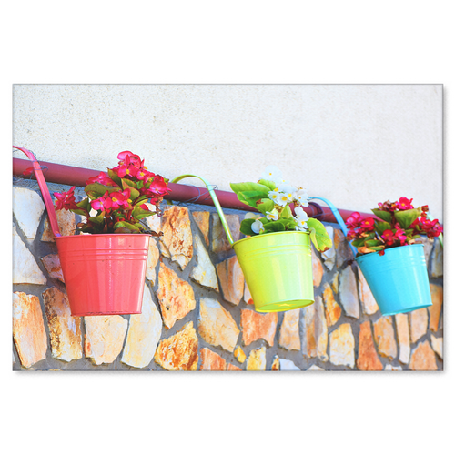 Colorful Flower Pots Canvas Wall Art - Bring the Summer In - 4 sizes; 8x12, 16x24, 20x30, 24x36 - Mind Body Spirit