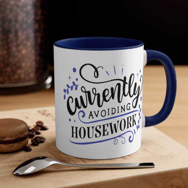 Currently Avoiding Housework Ceramic Coffee Mugs With Color Glazed Interior In 5 Colors
