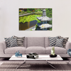 Temple Garden Pagoda Canvas Wall Art - Peaceful Garden With Floating Lily Pads in 4 Sizes - Mind Body Spirit